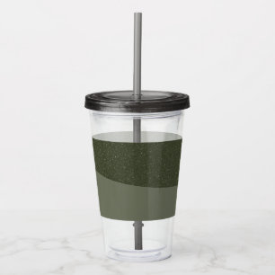 Custom Curved Diagonal Moss Green Acrylic Tumbler