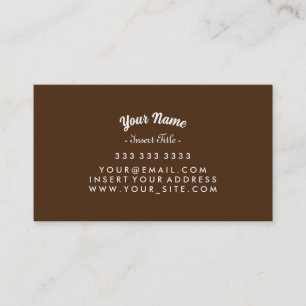 Custom Curved Text Brown Background Business Card