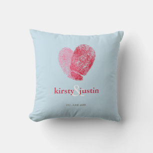CUSTOM CUSHION simple fingerprint heart couple