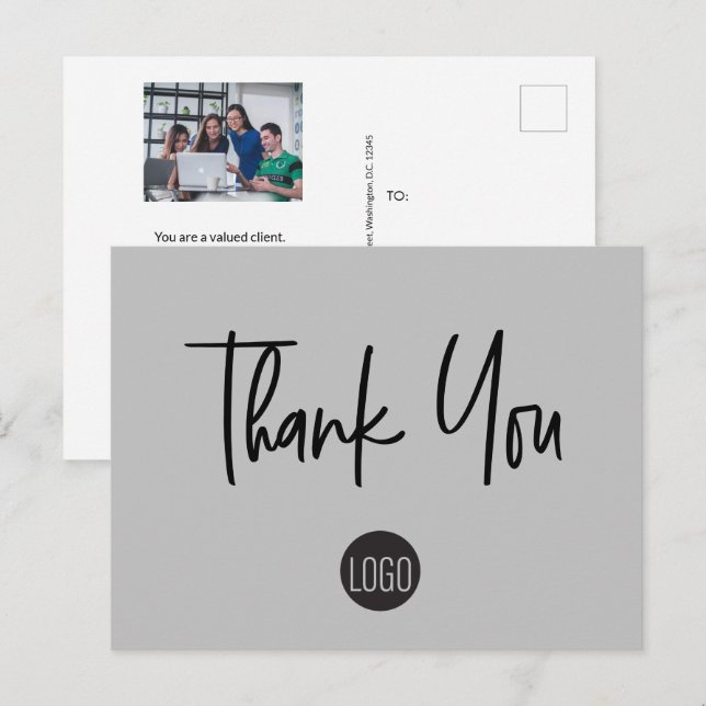 Custom Customer Appreciation Team photo Postcard (Front/Back)