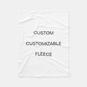 Custom Customizable Customize White Blank Fleece Blanket
