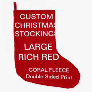 Custom Customizable Large RED Christmas Stocking