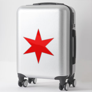 Custom Cut Chicago Flag Red 6-Pointed Star