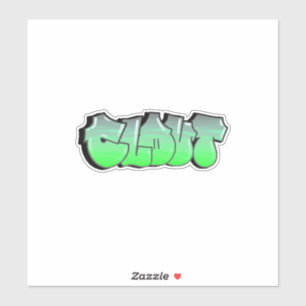 Custom-Cut "Clout" Graffiti Vinyl Sticker