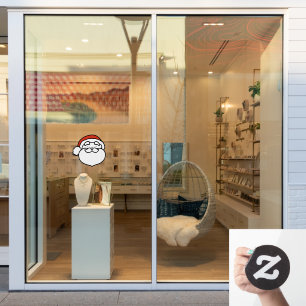 Custom Cut Cute Doodle Art Santa Claus Window Cling