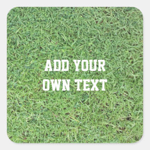 Custom Cut Grass Lawn Square Sticker