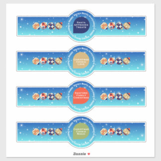 Custom-Cut Holiday Stickers Box Seals Napkin Bands
