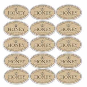 Custom-Cut Kraft Oval Honey Label 2.25" x 3.8"