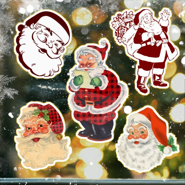 Custom Cut Retro Santa Claus Christmas Pack of 5 (Creator Uploaded)