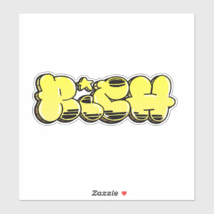 Custom-Cut "Rich" Graffiti Vinyl Sticker