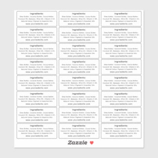 Custom-Cut Small Business Product Ingredient Vinyl