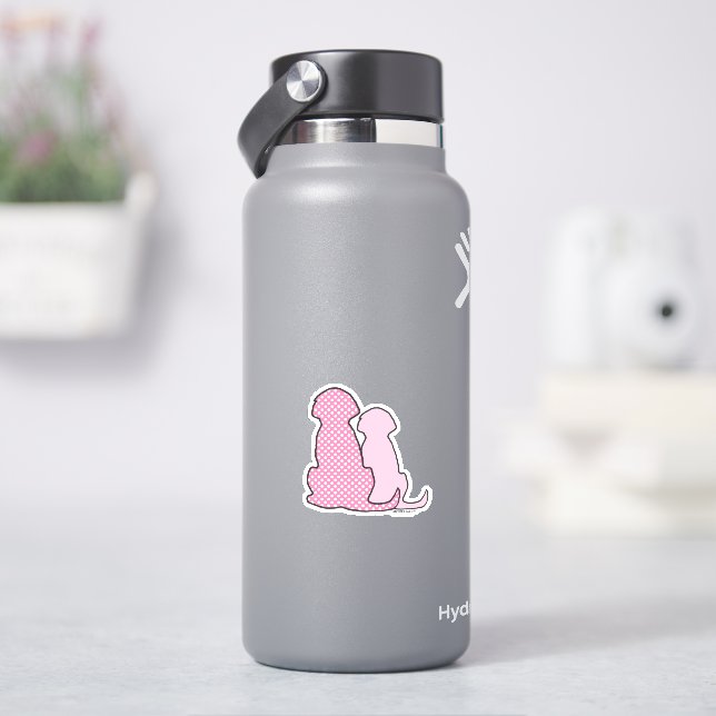 Custom-Cut Vinyl Pink Dog Stickers (HydroFlask)