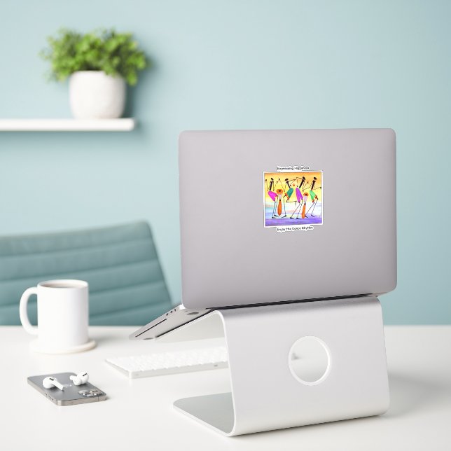 Custom-Cut Vinyl Sticker (Laptop On Desk)