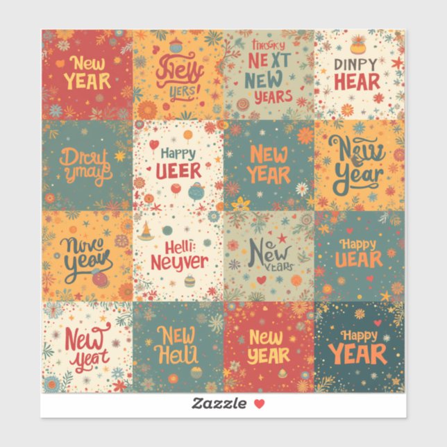 Custom-Cut Vinyl Sticker for New Year  (Sheet)
