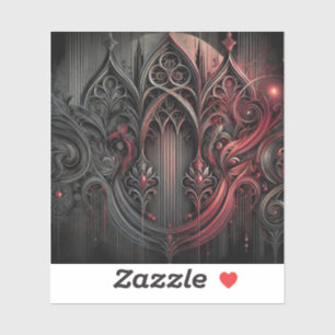 Custom-Cut Vinyl Sticker – Gothic Black and Red Ar