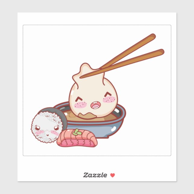 CUSTOM CUT VINYL STICKER  : KAWAII CUTE SUSHI FOOD (Sheet)