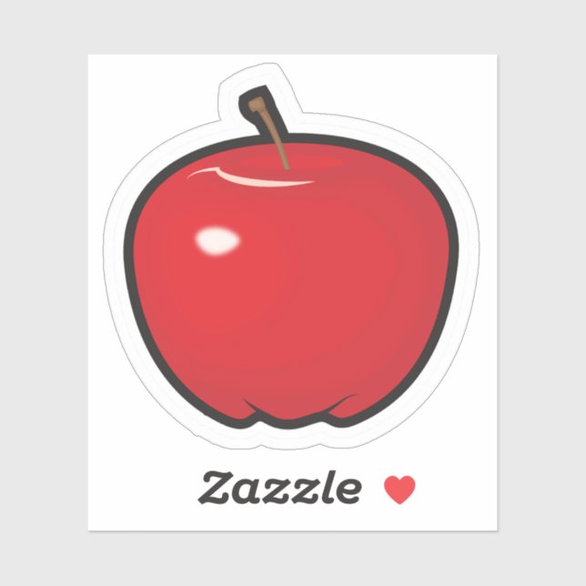 Custom-Cut Vinyl Sticker of an Apple (Sheet)