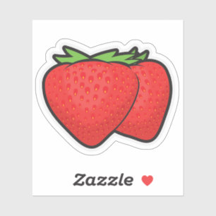 Custom-Cut Vinyl Sticker of Strawberries