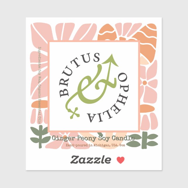 Custom-Cut Vinyl Sticker Product Label Watercolor (Feuille)