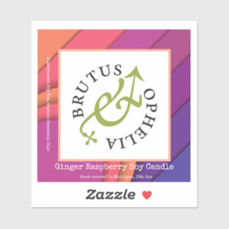Custom-Cut Vinyl Sticker Product Label Watercolor