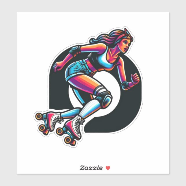 Custom-Cut Vinyl Sticker: Roller Girl (Sheet)
