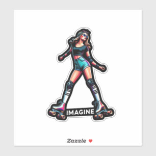 Custom-Cut Vinyl Sticker: Roller Girl