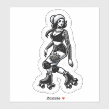 Custom-Cut Vinyl Sticker: Roller Girl