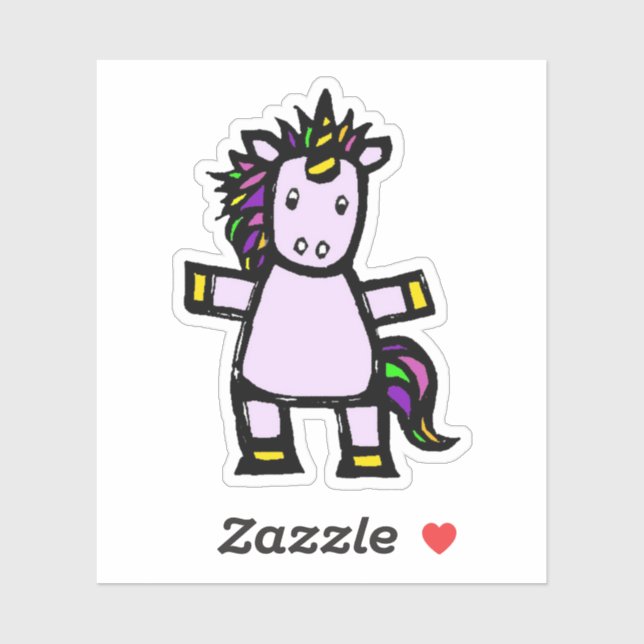 Custom-Cut Vinyl Sticker - Uri Unicorn (Sheet)