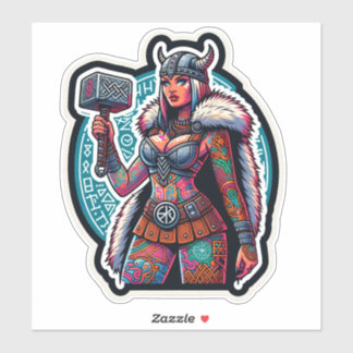 Custom-Cut Vinyl Sticker: Warrior Woman