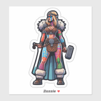 Custom-Cut Vinyl Sticker: Warrior Woman