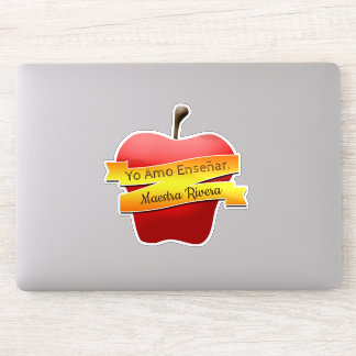 Custom-Cut Vinyl Sticker- Yo amo enseñar