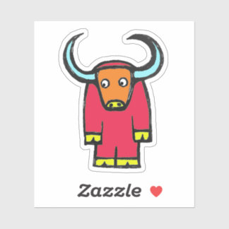 Custom-Cut Vinyl Sticker - Yogi Yak