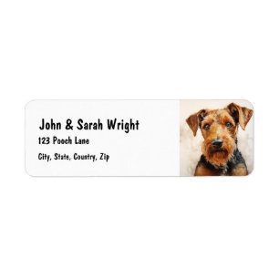 Custom Cute Airdale Terrier  Dog Address Label