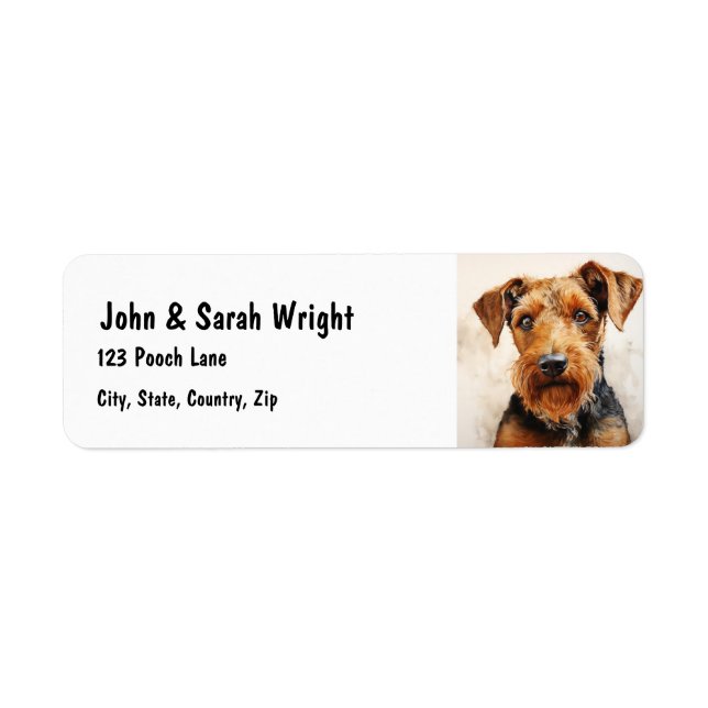 Custom Cute Airedale Terrier  Dog Address Label (Front)