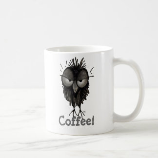 Custom Cute and Funny Grumpy Owl Saying Coffee! Coffee Mug
