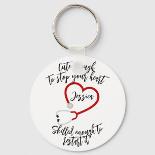 Custom Cute And Skilled Healthcare Worker Keychain