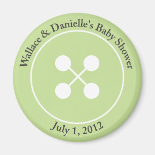 Custom Cute as a Button Baby Shower Magnet Favour
