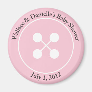 Custom Cute as a Button Baby Shower Magnet Favour