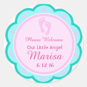 Custom Cute Baby Shower Favour Sticker Tag