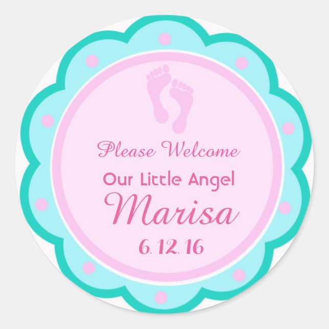 Custom Cute Baby Shower Favour Sticker Tag (Front)