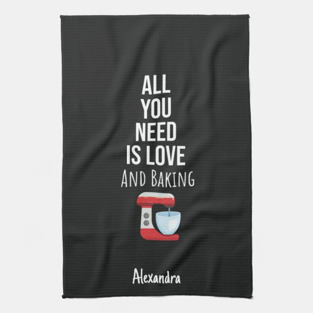 Custom Cute Baking Lover Gifts Baker Personalized Kitchen Towel (Vertical)