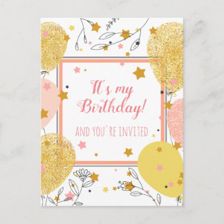 custom cute birthday party invitation postcard