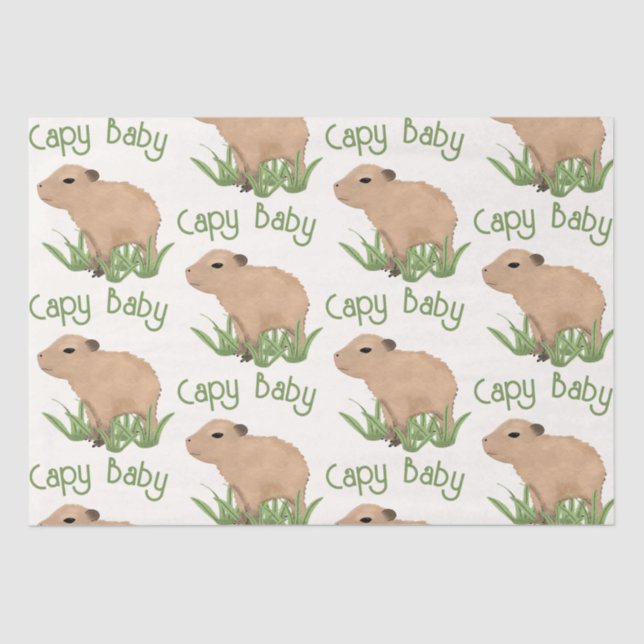 Custom Cute Capybara Pun Baby Boy  Tissue Paper (Front)