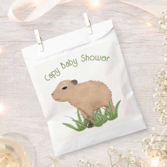 Custom Cute Capybara Pun Capy Baby Shower  Favour Bag (Clipped)