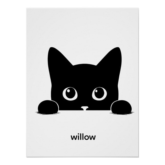 Custom Cute Cat Pet Name Poster (Front)