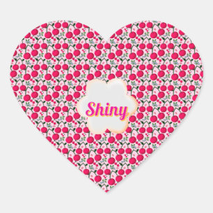 Custom cute cherry pattern  heart sticker
