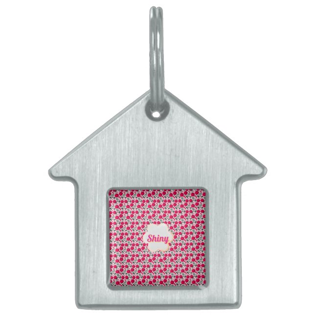Custom cute cherry pattern  pet ID tag (Front)