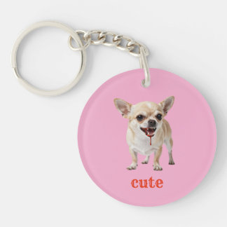 Custom Cute Chihuahua Aggro Nasty Vicious Keychain