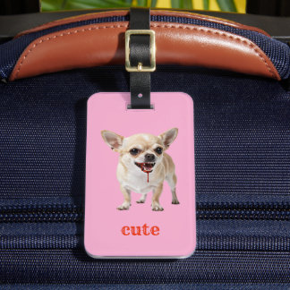 Custom Cute Chihuahua Aggro Nasty Vicious Luggage Tag