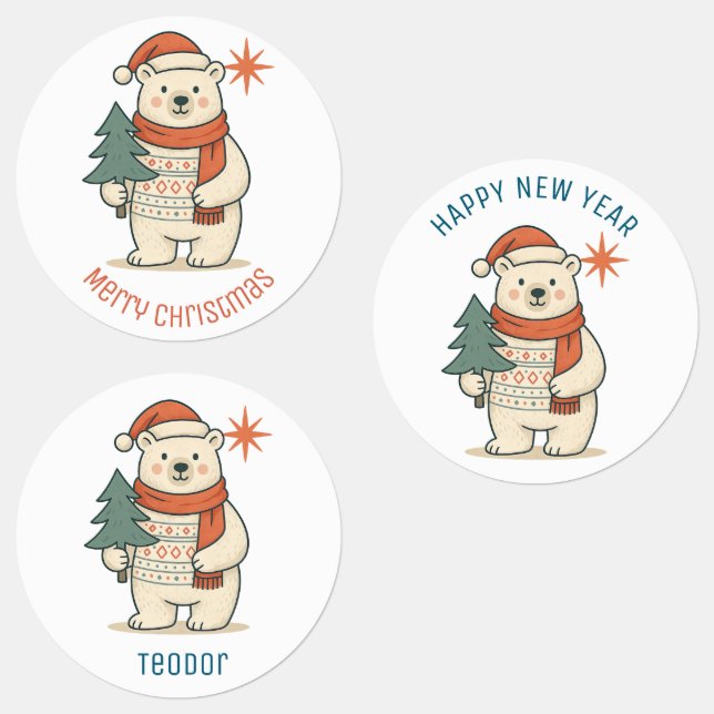 Custom Cute Christmas Polar Bear Scandinavian (Group)